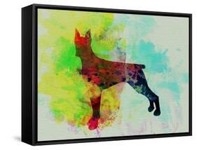 Doberman Pinscher Watercolor-NaxArt-Framed Stretched Canvas