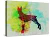 Doberman Pinscher Watercolor-NaxArt-Stretched Canvas