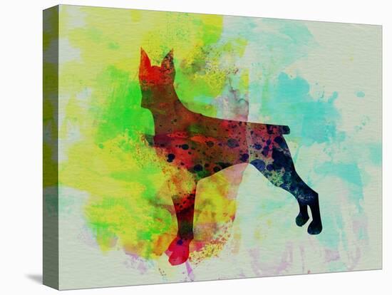 Doberman Pinscher Watercolor-NaxArt-Stretched Canvas