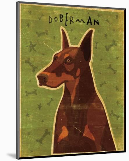 Doberman (Red)-John W^ Golden-Mounted Art Print