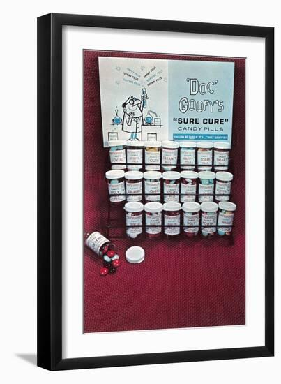 Doc Goofy's Candy Pills-null-Framed Art Print
