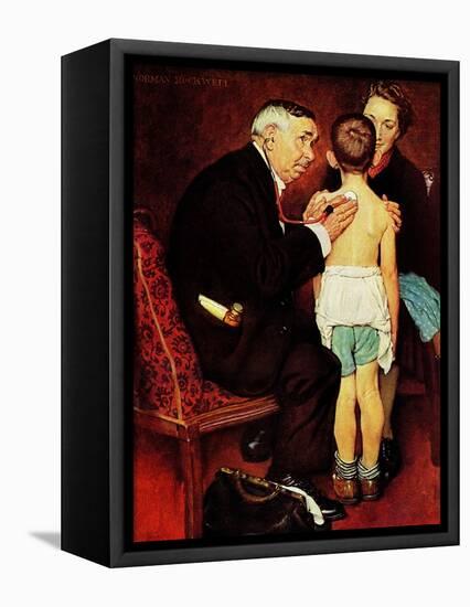 "Doc Melhorn and the Pearly Gates", December 24,1938-Norman Rockwell-Framed Stretched Canvas