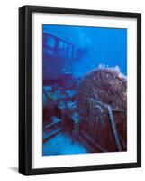 Doc Polson Wreck in the sea, Grand Cayman, Cayman Islands-null-Framed Photographic Print