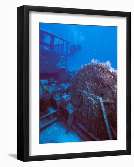 Doc Polson Wreck in the sea, Grand Cayman, Cayman Islands-null-Framed Photographic Print