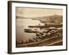 Dock Area and Pedestrians near Railroad-D. V. Byron-Framed Photographic Print