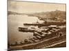 Dock Area and Pedestrians near Railroad-D. V. Byron-Mounted Photographic Print