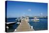 Dock at Oualie Beach, Nevis, St. Kitts and Nevis-Robert Harding-Stretched Canvas