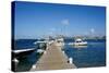 Dock at Oualie Beach, Nevis, St. Kitts and Nevis-Robert Harding-Stretched Canvas