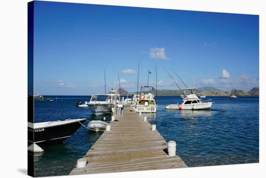 Dock at Oualie Beach, Nevis, St. Kitts and Nevis-Robert Harding-Stretched Canvas