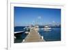 Dock at Oualie Beach, Nevis, St. Kitts and Nevis-Robert Harding-Framed Photographic Print