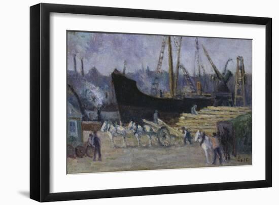 Dock at Rouen, C.1930-Maximilien Luce-Framed Giclee Print