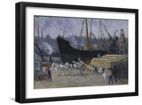 Dock at Rouen, C.1930-Maximilien Luce-Framed Giclee Print