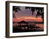 Dock at Sunrise Along the Intracoastal Waterway, Savannah, Georgia, USA-Joanne Wells-Framed Photographic Print