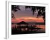 Dock at Sunrise Along the Intracoastal Waterway, Savannah, Georgia, USA-Joanne Wells-Framed Photographic Print