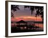 Dock at Sunrise Along the Intracoastal Waterway, Savannah, Georgia, USA-Joanne Wells-Framed Photographic Print