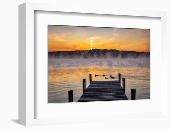 Dock at sunrise-Lisa Engelbrecht-Framed Photographic Print