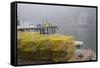 Dock, Boathouse in Fog, New Harbor, Maine, USA-Lynn M^ Stone-Framed Stretched Canvas