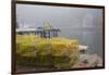 Dock, Boathouse in Fog, New Harbor, Maine, USA-Lynn M^ Stone-Framed Photographic Print