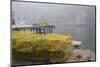 Dock, Boathouse in Fog, New Harbor, Maine, USA-Lynn M^ Stone-Mounted Photographic Print