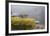 Dock, Boathouse in Fog, New Harbor, Maine, USA-Lynn M^ Stone-Framed Photographic Print