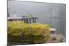 Dock, Boathouse in Fog, New Harbor, Maine, USA-Lynn M^ Stone-Mounted Photographic Print