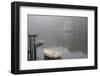 Dock, Boathouse in Fog, New Harbor, Maine, USA-Lynn M^ Stone-Framed Photographic Print