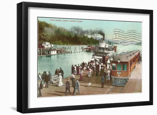 Dock, Coeur d'Alene, Idaho-null-Framed Art Print