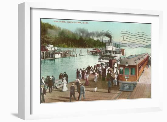 Dock, Coeur d'Alene, Idaho-null-Framed Art Print