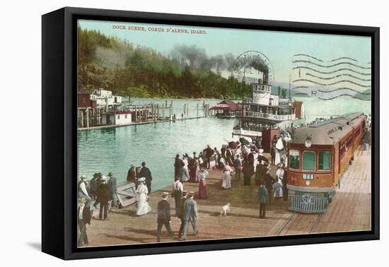 Dock, Coeur d'Alene, Idaho-null-Framed Stretched Canvas