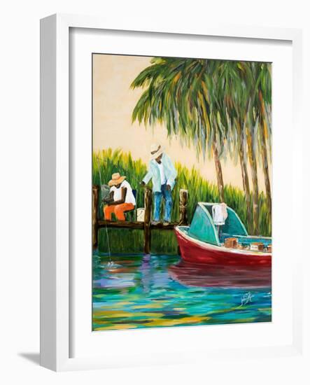 Dock Fishing-Julie DeRice-Framed Art Print