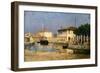 Dock in Venice-Federico Andreotti-Framed Giclee Print