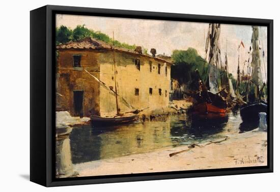 Dock in Viareggio-Federico Andreotti-Framed Stretched Canvas