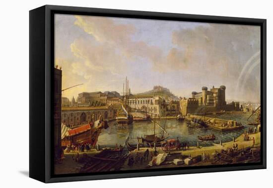 Dock of Naples-Gaspar van Wittel-Framed Stretched Canvas