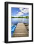 Dock on Lake in Summer Cottage Country-elenathewise-Framed Photographic Print
