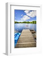 Dock on Lake in Summer Cottage Country-elenathewise-Framed Photographic Print