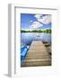 Dock on Lake in Summer Cottage Country-elenathewise-Framed Photographic Print