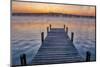 Dock on Long Lake at sunrise, Bridgton, Maine-Lisa Engelbrecht-Mounted Photographic Print