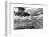 Dock reaches out into Skidoo Bay in Flathead Lake near Polson, Montana, USA-Chuck Haney-Framed Photographic Print