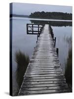 Dock, Shanghai Bay, Lake Mahinapua, West Coast, South Island, New Zealand, Pacific-Jochen Schlenker-Stretched Canvas