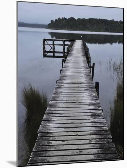 Dock, Shanghai Bay, Lake Mahinapua, West Coast, South Island, New Zealand, Pacific-Jochen Schlenker-Mounted Photographic Print