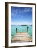 Dock , Staniel Cay, Exuma, Bahamas-James White-Framed Photographic Print