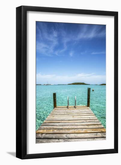 Dock , Staniel Cay, Exuma, Bahamas-James White-Framed Photographic Print