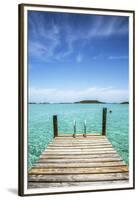 Dock , Staniel Cay, Exuma, Bahamas-James White-Framed Premium Photographic Print