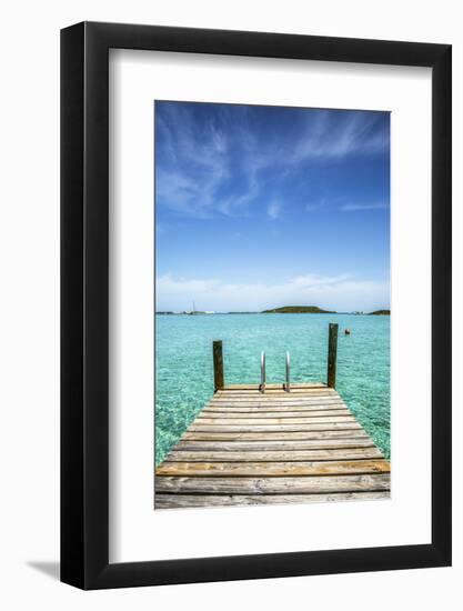 Dock , Staniel Cay, Exuma, Bahamas-James White-Framed Photographic Print