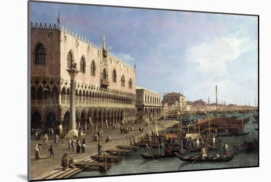 Dock with the Column of San Marco and Doges Palace, Venice, 1735-null-Mounted Art Print