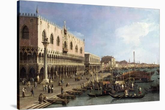 Dock with the Column of San Marco and Doges Palace, Venice, 1735-null-Stretched Canvas
