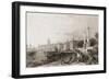 Dock Workers and Citizens along the Port at Bordeaux-null-Framed Giclee Print