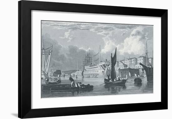 Dock - Yard, Devonport-Thomas Allom-Framed Giclee Print