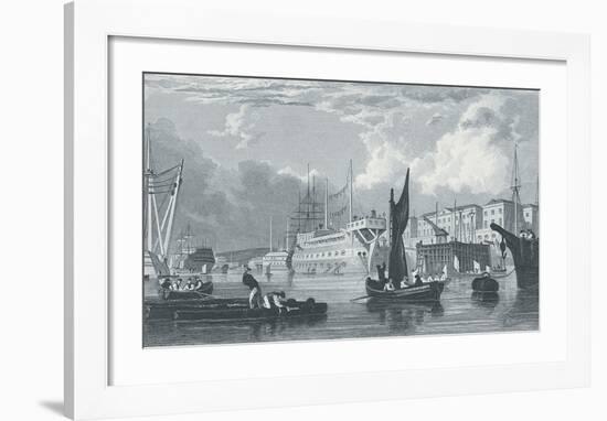 Dock - Yard, Devonport-Thomas Allom-Framed Giclee Print