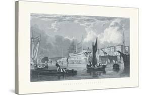 Dock - Yard, Devonport-Thomas Allom-Stretched Canvas